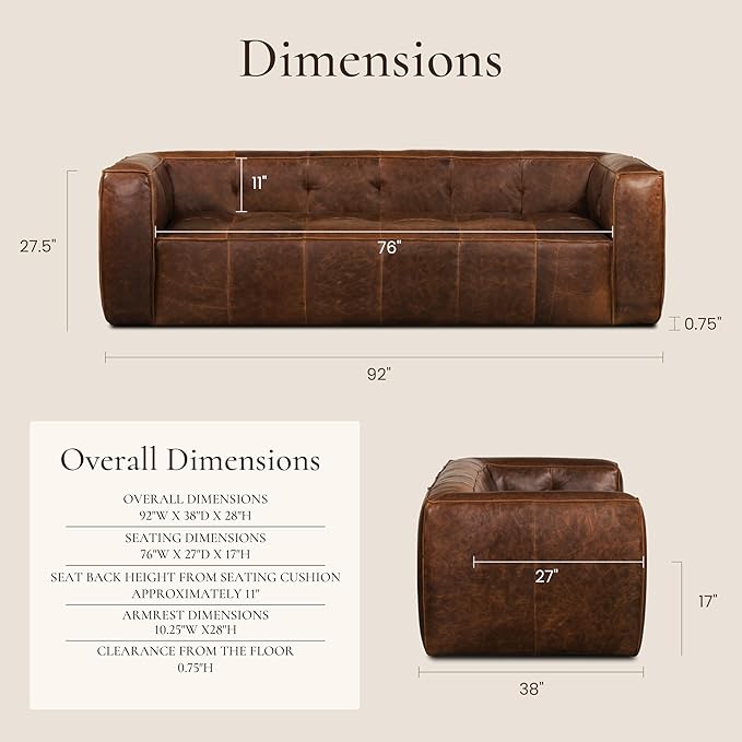 Poly & Bark Capa Leather Couch - Image 2