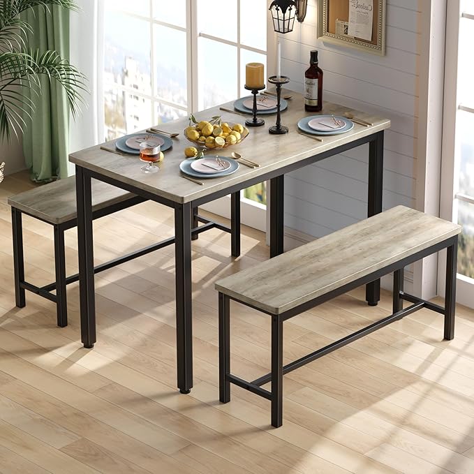 Tatub Dining Table Set for 4, 3-Piece Kitchen Table - Image 2