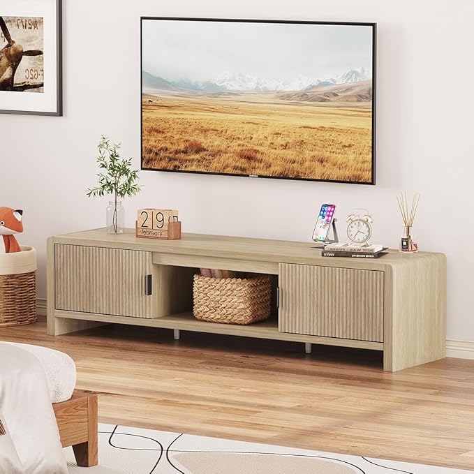 FATORRI TV Stand for TVs up to 75/65/55 Inch, Wood Entertainment Center - Image 2