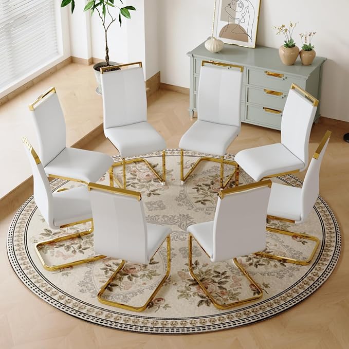 Dining Chairs Set of 8, Faux Leather - Image 3