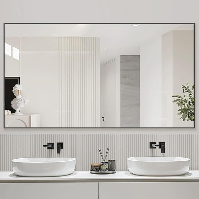 55x36 Inch Black Bathroom Mirror - Image 2