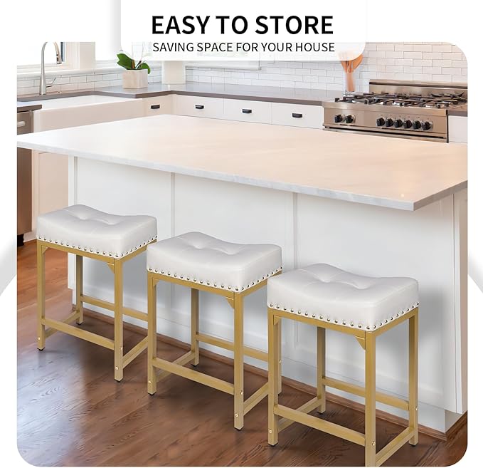 Bar Stools Set of 2, Counter Height Bar Stools - Image 7