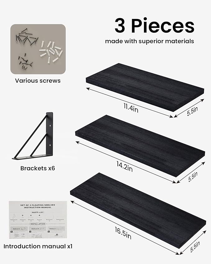 BAYKA Wall Shelves for Bedroom Decor, Floating Wall Shelves for Living Room - Image 7