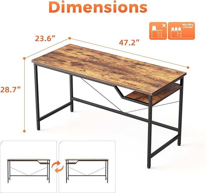 Computer Desk 48 X 24 inch, Gaming Desk - Image 2
