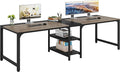 LITTLE TREE 90.5 Inch Large Double Home Office Compuer Desk Two Person Study by LITTLETREE