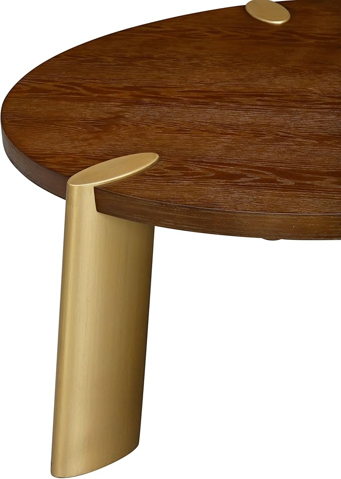NTC 40 Inch Tribase Boho Wooden Round Coffee Table - Image 5