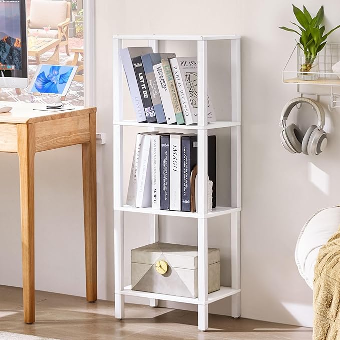 4 Tier Tall Wooden Bookshelf - Image 3