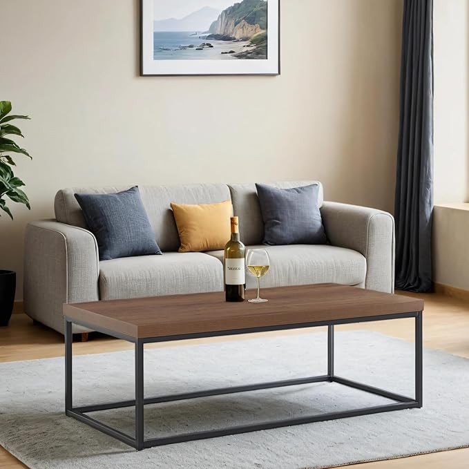 CENSI 47-Inch Dark Walnut Coffee Table - Image 3