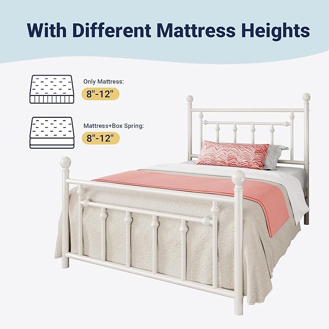 Allewie 14 Inch Twin Size Metal Platform Bed Frame - Image 7
