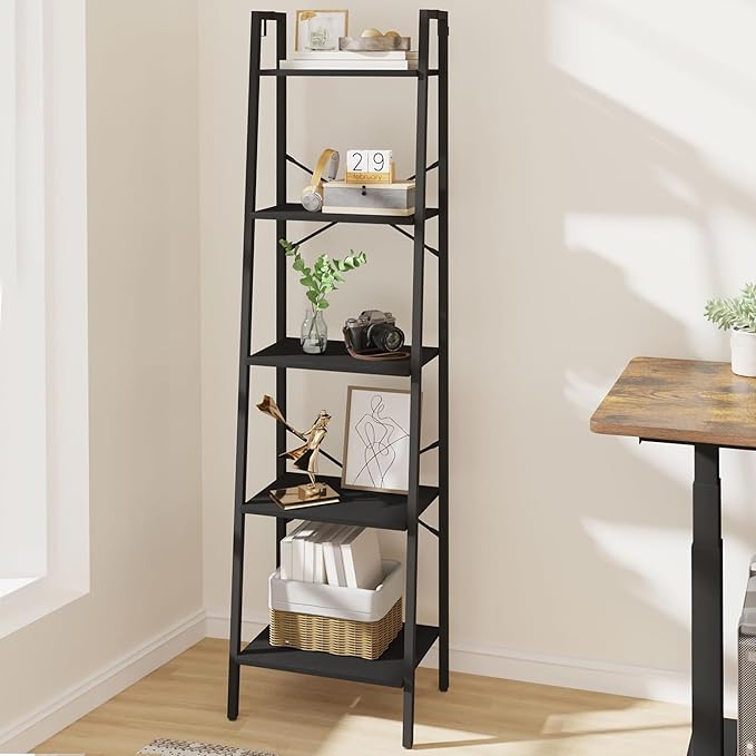 Ladder Shelf, Bookshelf Bookcase, Freestanding Corner Storage Shelve by Hzuaneri