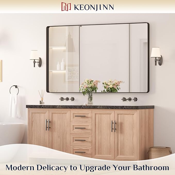 Keonjinn Black Bathroom Mirrors - Image 2