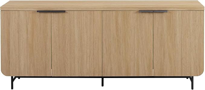 Walker Edison Reema Fluted 4-Door Kitchen Sideboard Buffet Console, 69 Inch by WalkerEdison