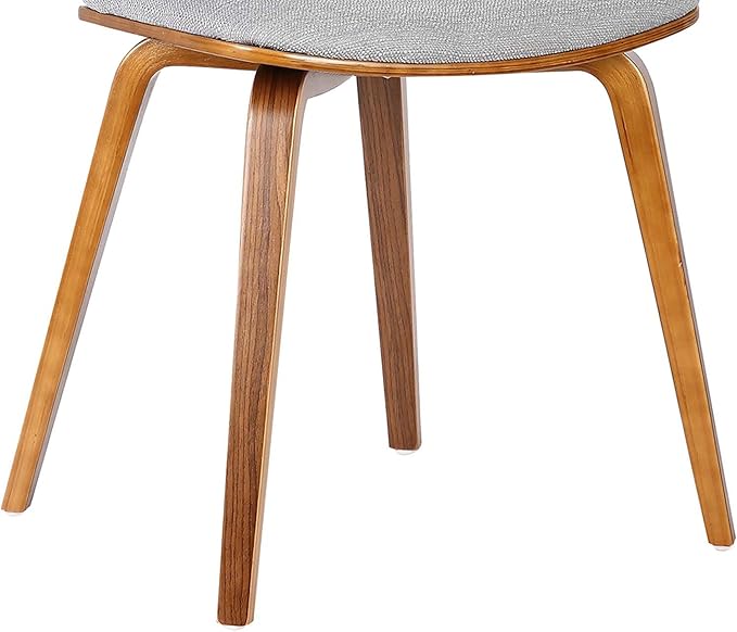 Armen Living Jaguar Mid-Century Dining Chair in Walnut Wood and Gray Fabric - Image 9
