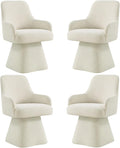 Swivel Dining Chairs Set of 4, Mid Century Modern Chairs Fabric Upholstered by Kislot