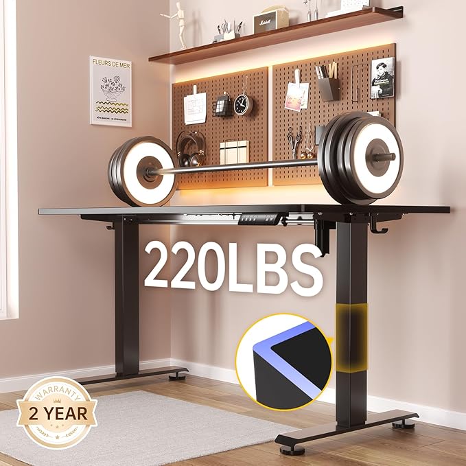 Veken 55 Inch Large Electric Standing Desk, 4 Memory Heights Adjustable - Image 4