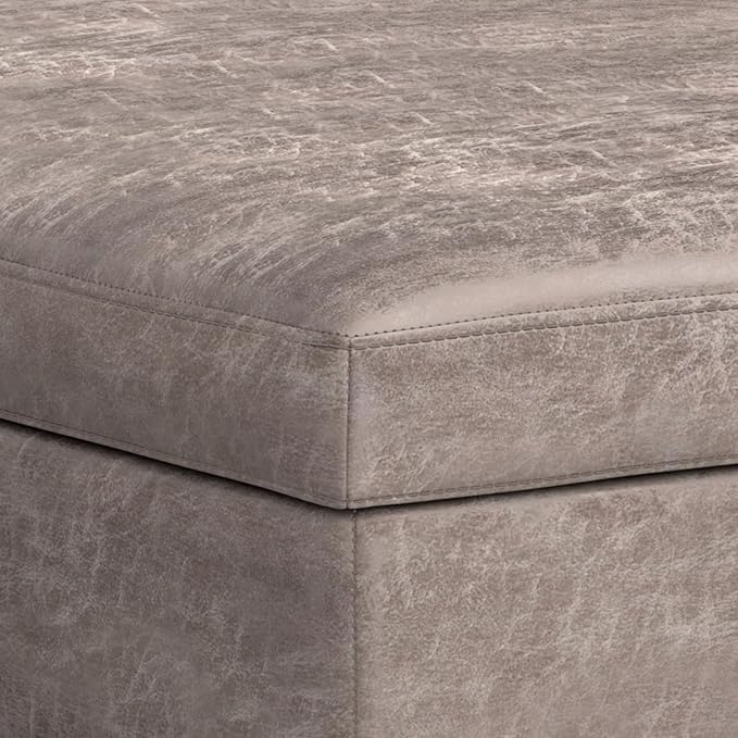 SIMPLIHOME Owen 40 inch Wide Mid Century Modern Square XL Coffee Table Storage - Image 6