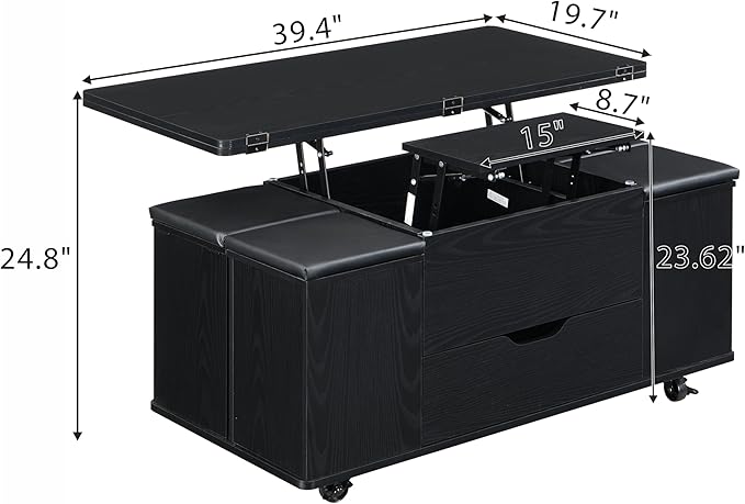 Merax Multi-Functional Lift-Top Coffee Table - Image 2