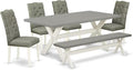 East West Furniture X097EL207-6 6 Piece Kitchen Table Set Contains a Rectangle by EastWestFurniture