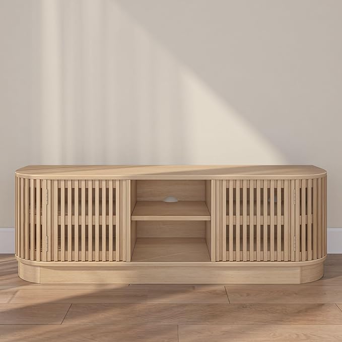 Plank+Beam Contour Wood TV Stand, Solid Wood Entertainment Console - Image 10