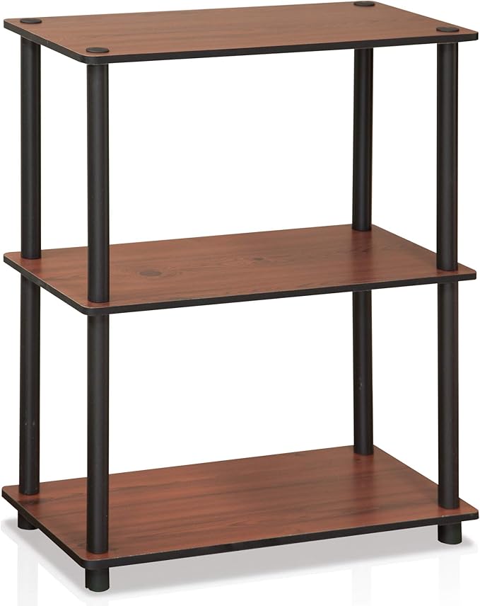 Furinno Turn-N-Tube 3-Tier Compact Multipurpose Shelf Display Rack, Dark Cherry - Image 7