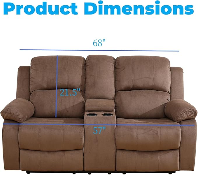 Loveseat Recliner Sofa, Reclining Loveseat Couch - Image 3