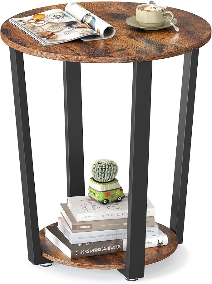 VASAGLE End Table, Round Side Table by VASAGLEbySONGMICSHOME