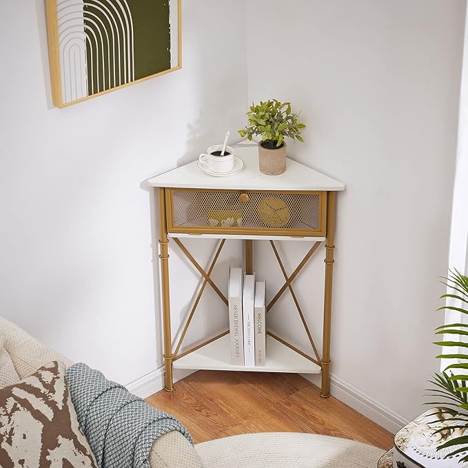 VECELO Cabinet/Table, 3-Tier Display Shelves - Image 7