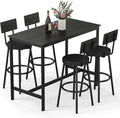 Dining Table Set for 4, 5-Piece Bar Table Set, Kitchen Table and Chairs by Zevemomo