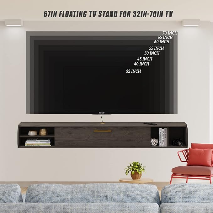 Floating TV Unit, Floating Shelves - Image 5