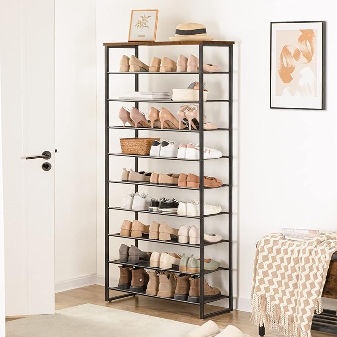 HOOBRO 10-Tier Shoe Rack, 29.5" L Shoe Storage Organizer, Large Capacity Shoe - Image 2