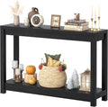 47" Farmhouse Wood Entryway Table Narrow Console Table by Besiost