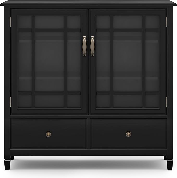SIMPLIHOME Connaught SOLID WOOD 46 inch Wide Traditional Tall Storage Cabinet - Image 5