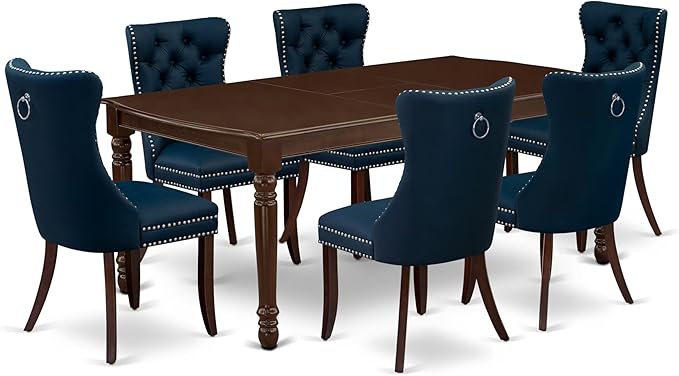 East West Furniture DODA7-MAH-29 7 Piece Dining Table Set Includes a Rectangle by EastWestFurniture