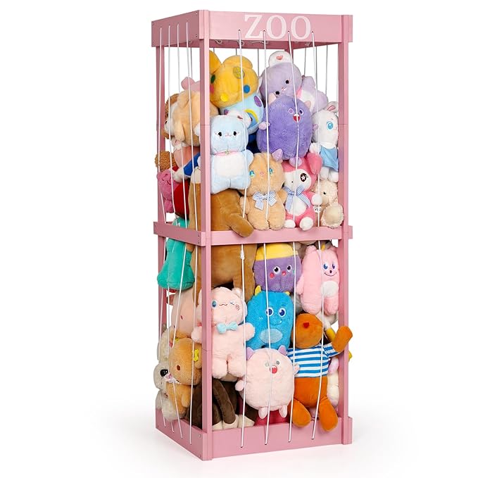 Trycooling Stuffed Animal Zoo Stuffed Animal Storage Wood Plushie Storage by Trycooling