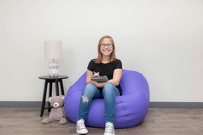Children's Factory 35" Round Bean Bag, Bean Bag Chair - Image 2