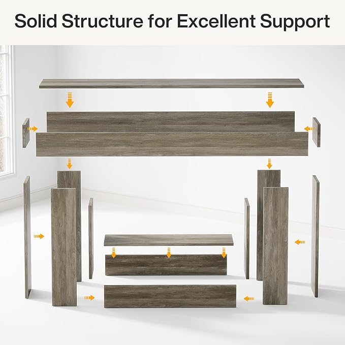 Tribesigns 63" Console Table, Farmhouse 2-Tier Entryway Table - Image 6