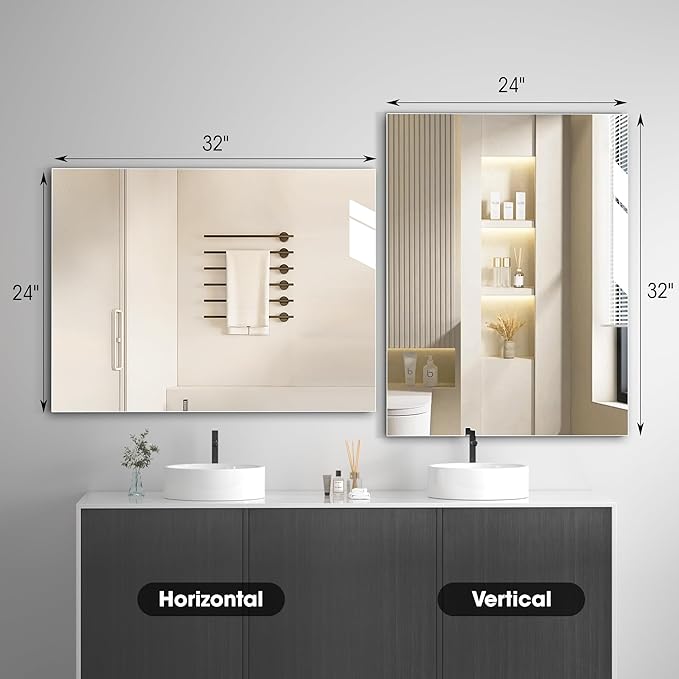 Hasipu 2-Pack 32" x 24" Bathroom Mirror, Mirrors - Image 4