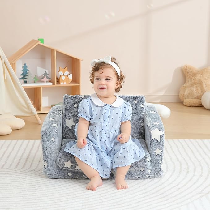 Kids Couch Fold Out, Foldable Toddler Couch - Image 5