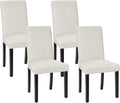 VECELO Upholstered Dining Chairs Set of 4, Fabric Wood Legs High Back by VECELO