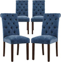 COLAMY Button Tufted Dining Chairs Set of 4, Parsons Upholstered Fabric Dining by COLAMYINC