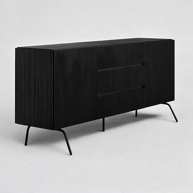NTC Veil Sideboard with 2 Doors and 3 Drawers, Buffet Cabinet with Vertical by NTC