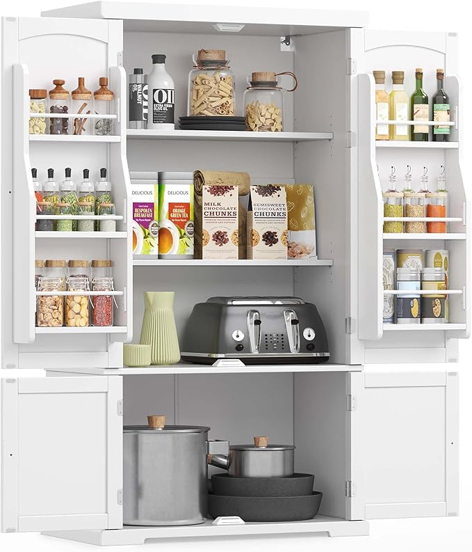 VASAGLE Pantry Cabinet, 53.5-Inch High Freestanding Tall Cupboard Storage by VASAGLEbySONGMICSHOME