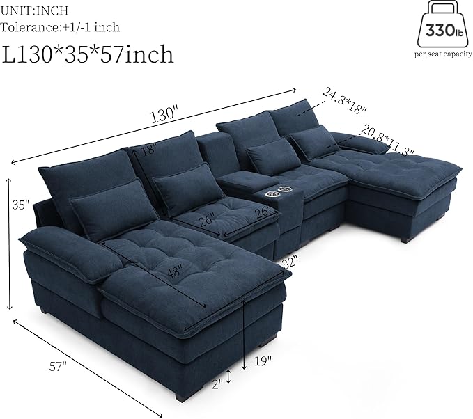KEIKI 130" U-Shaped 6 seat Sofa - Image 2