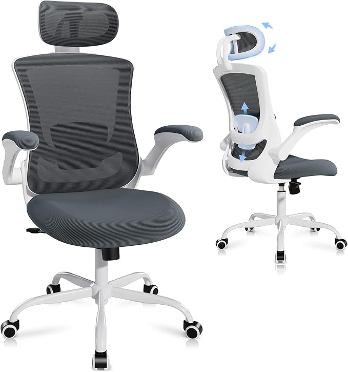 Ergonomic Office Chair with Adjustable Lumbar Support & Headrest, High Back - Image 6