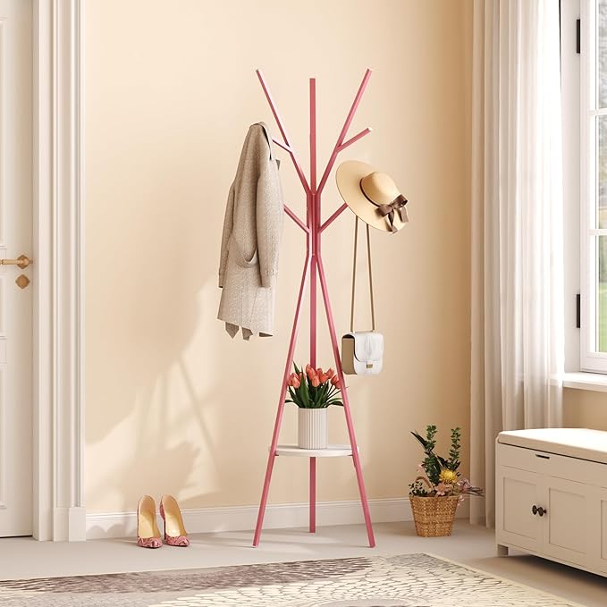 Coat Rack Hat Stand Free Standing Display Hall Tree Metal Hat Hanger Garment - Image 2