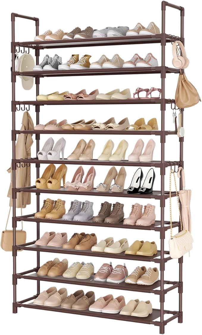 Tall Shoe Rack 10 Tier Shoe Organizer Large Shoe Shelf by LANTEFULforTidyingHouse