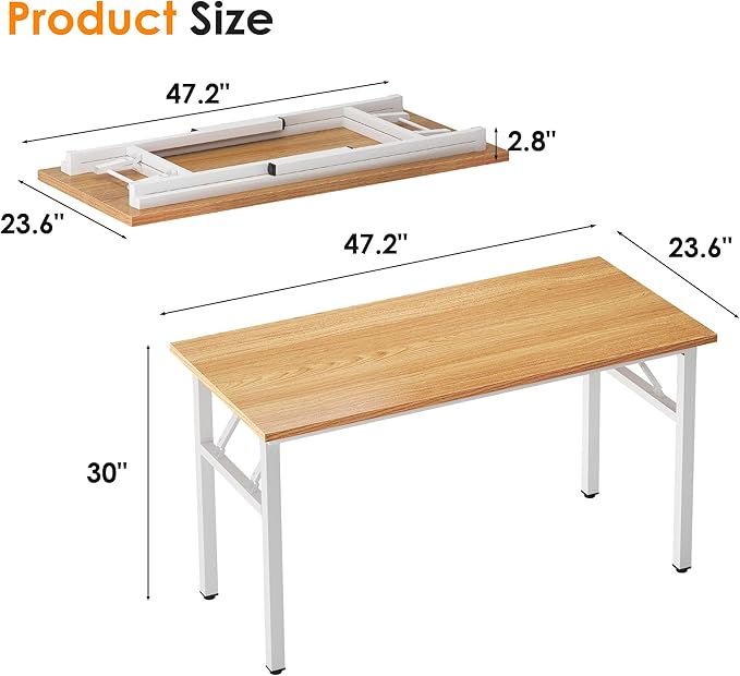 SDHYL 47 inches No Assembly Foldable Computer Desk - Image 3
