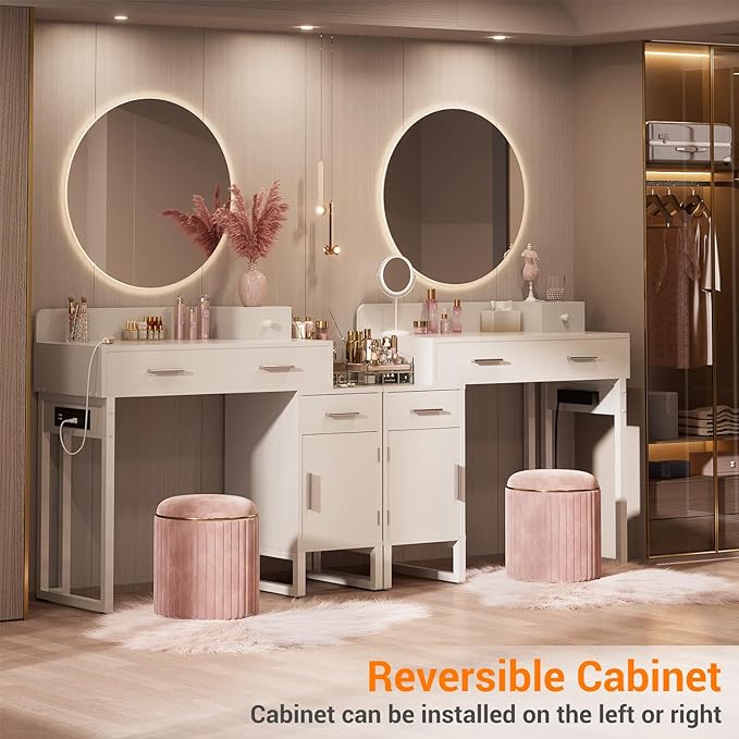 Vanity Desk with 4 Storage Drawers - Image 4