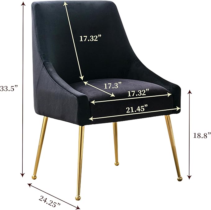 Modern Velvet Dining Chairs Set of 6, Contemporary Upholstered Furniture - Image 3