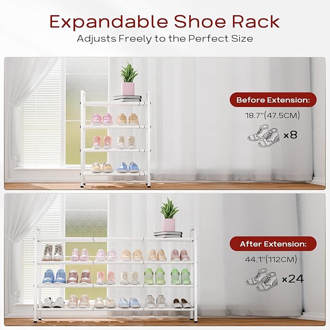 Bumusty 4-Tier Long Expandable Shoe Rack - Image 5